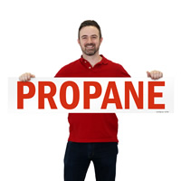 Propane storage caution label