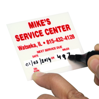 Customizable oil change decals for garages