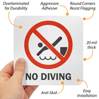 No diving pool marker