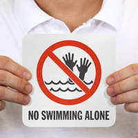 Warning Sign: No Swimming Alone