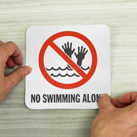 Safety Marker for Pool: No Solo Swimming