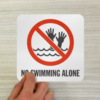 Pool Rule Marker: No Swimming Alone