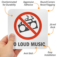 No loud music pool marker