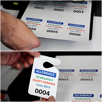 Sheet of Plastic Hang Tags, Six Permits/Sheet