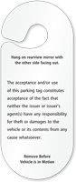 Contractor Parking Permit Hang Tag