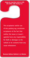 Temporary Parking Permit Rearview Mirror Jumbo Hang Tags