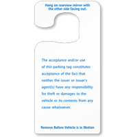 Handicap Parking Permit Rearview Mirror Jumbo Hang Tags