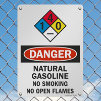 Natural Gasoline Safety Sign