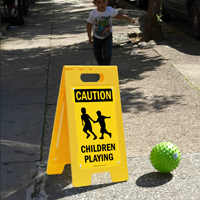 Caution Children Playing Floor Signs
