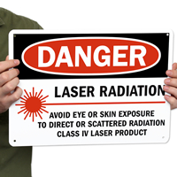 Danger Laser Radiation Avoid Eye Exposure Signs