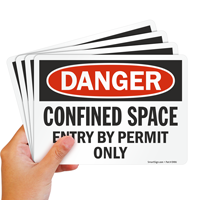 Confined Space Permit Only Sign