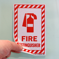 Fire Extinguisher Label Set With Symbol