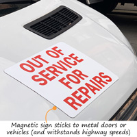 Out of service magnetic sign
