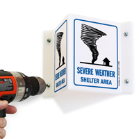 Severe Weather Shelter Area Emergency Sign