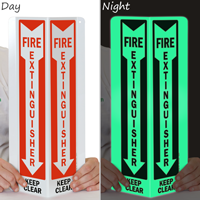 Fire Extinguisher Keep Clear with Arrow sign