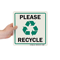 Recycling reminder sign