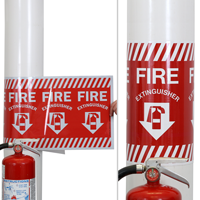 Fire extinguisher down arrow sign