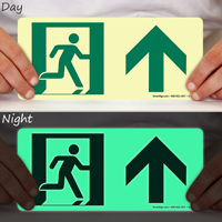 Glow-in-the-Dark Directional Exit Up Arrow Sign