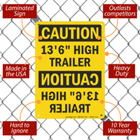 Warning: Low clearance sign