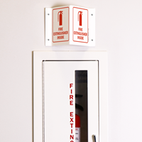 Safety sign for fire equipment