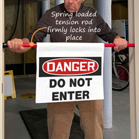 Danger do not enter barricade sign