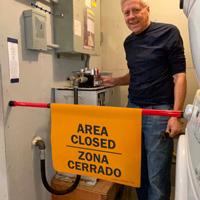 Bilingual closed area warning