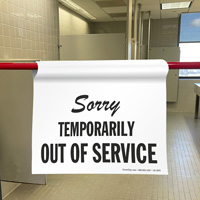 Attention: out of service door barricade