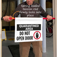 Barricade sign for quarantined area