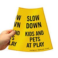 Kids And Pets At Play Road Sign
