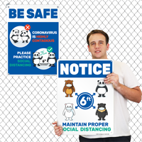 Notice: Maintain proper social distancing sign
