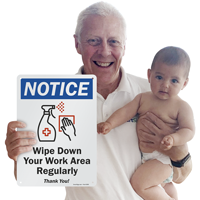 Disinfect sign