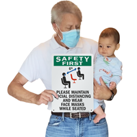 Social Distancing and Face Masks Sign
