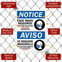 Face covering mandatory even with vaccination