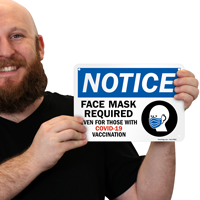 Face covering vaccinated persons
