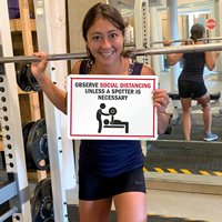 Social distancing sign for gym