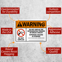 Do Not Unplug Refrigerator Write-On Sign