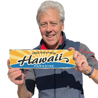 Retro Hawaiian greetings plaque