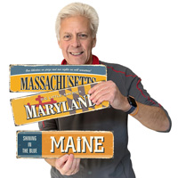 Maine state vintage sign