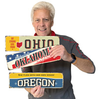 Oklahoma Vintage Sign: Land of the Red Man