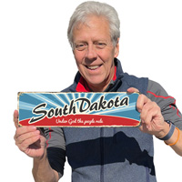 Vintage Sign with South Dakota Theme