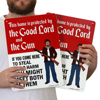 Humorous Home Security Warning Sign