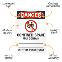 Danger Sign: Confined Space Entry - Permit Only