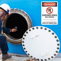 Write-On Danger Sign: Permit-Only Entry