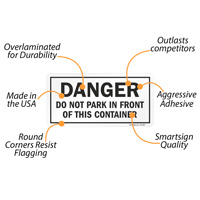 No Parking Near Container Sign