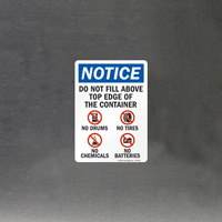 Caution: Container Overfill Prohibited