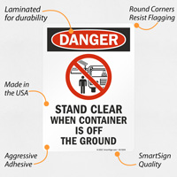 Caution: Container Elevated - Keep Clear