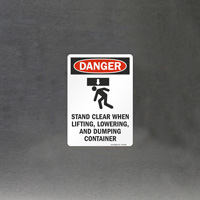 Danger: Dumping Containers Sign