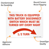 Warning: Battery disconnect switch equipped