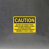 Safety alert Riding steps off-limit