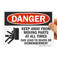 Moving Parts Danger Sign